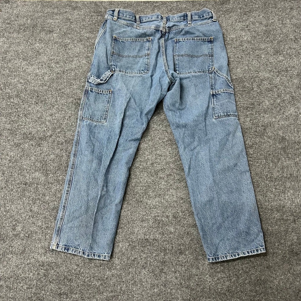 Wrangler Carpenter Jeans Mens Size 36x30 Light Wash Relaxed Utility Workwear